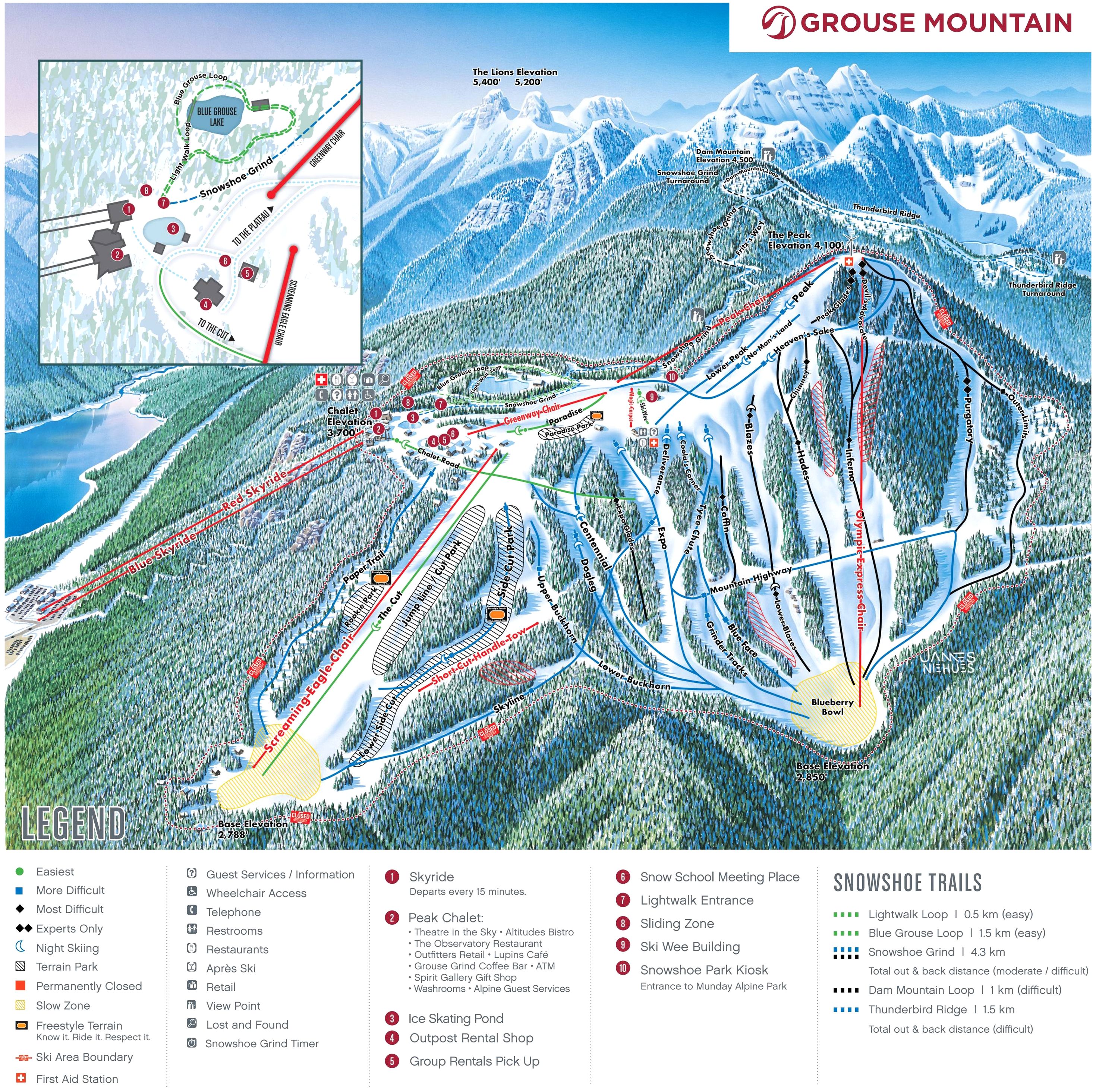 Grouse Mountain Trail map