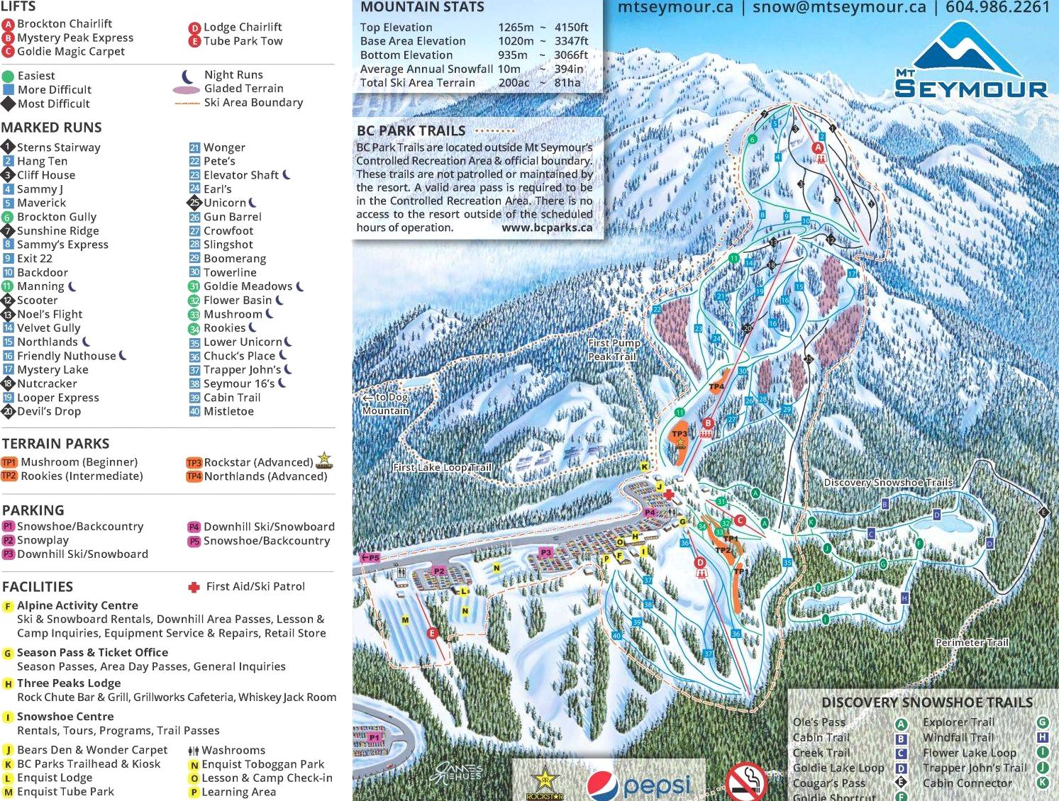 Mount Seymour Mapa pistas