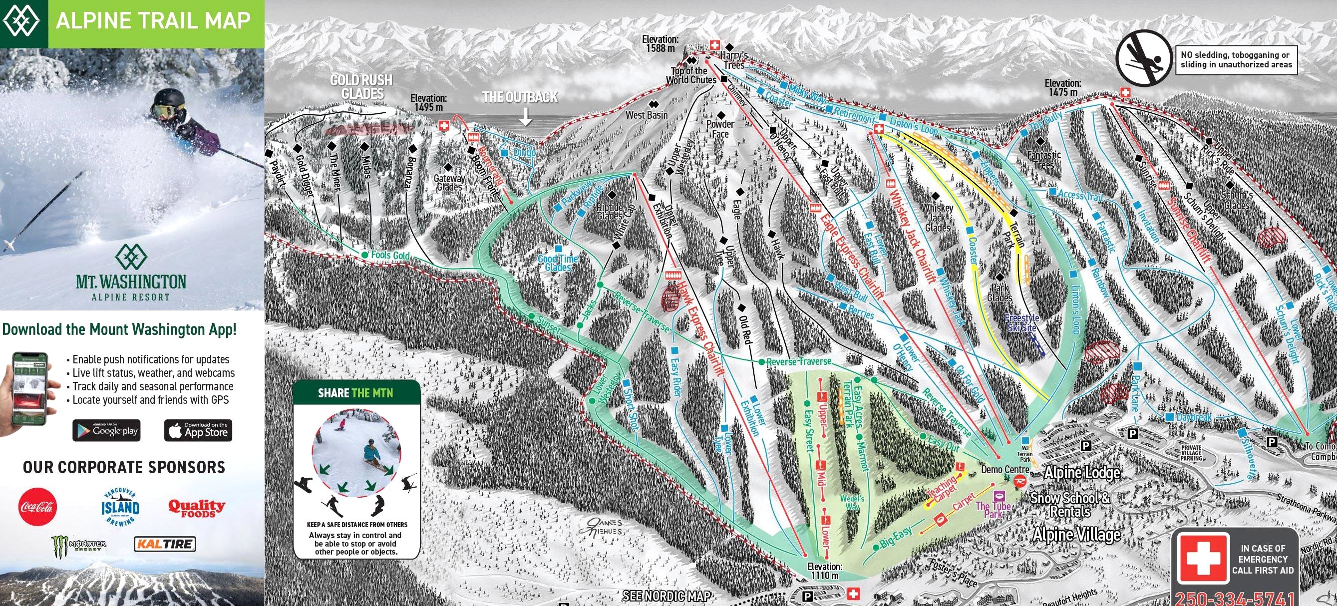 Mount Washington Plan des pistes