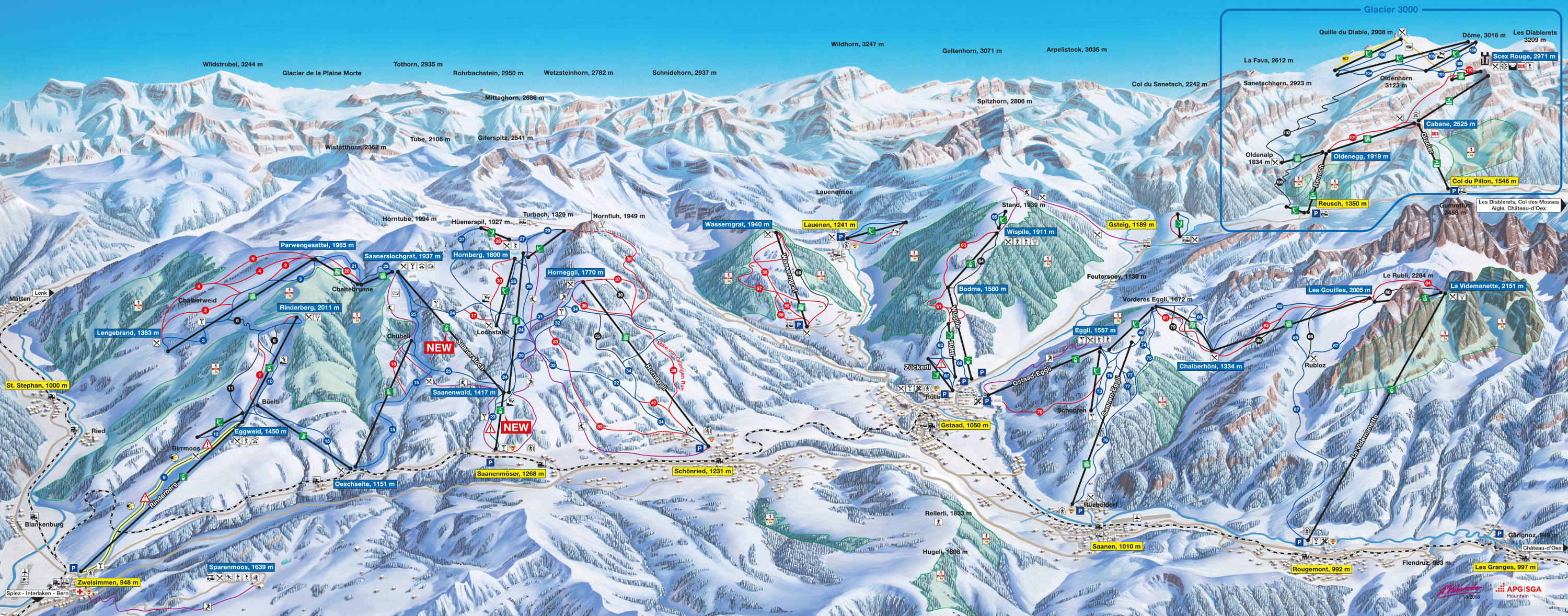 Gstaad Mapa das pistas