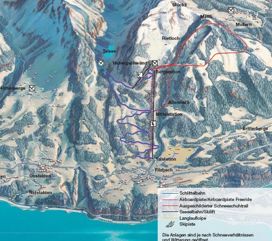 Kerenzerberg Filzbach Trail map