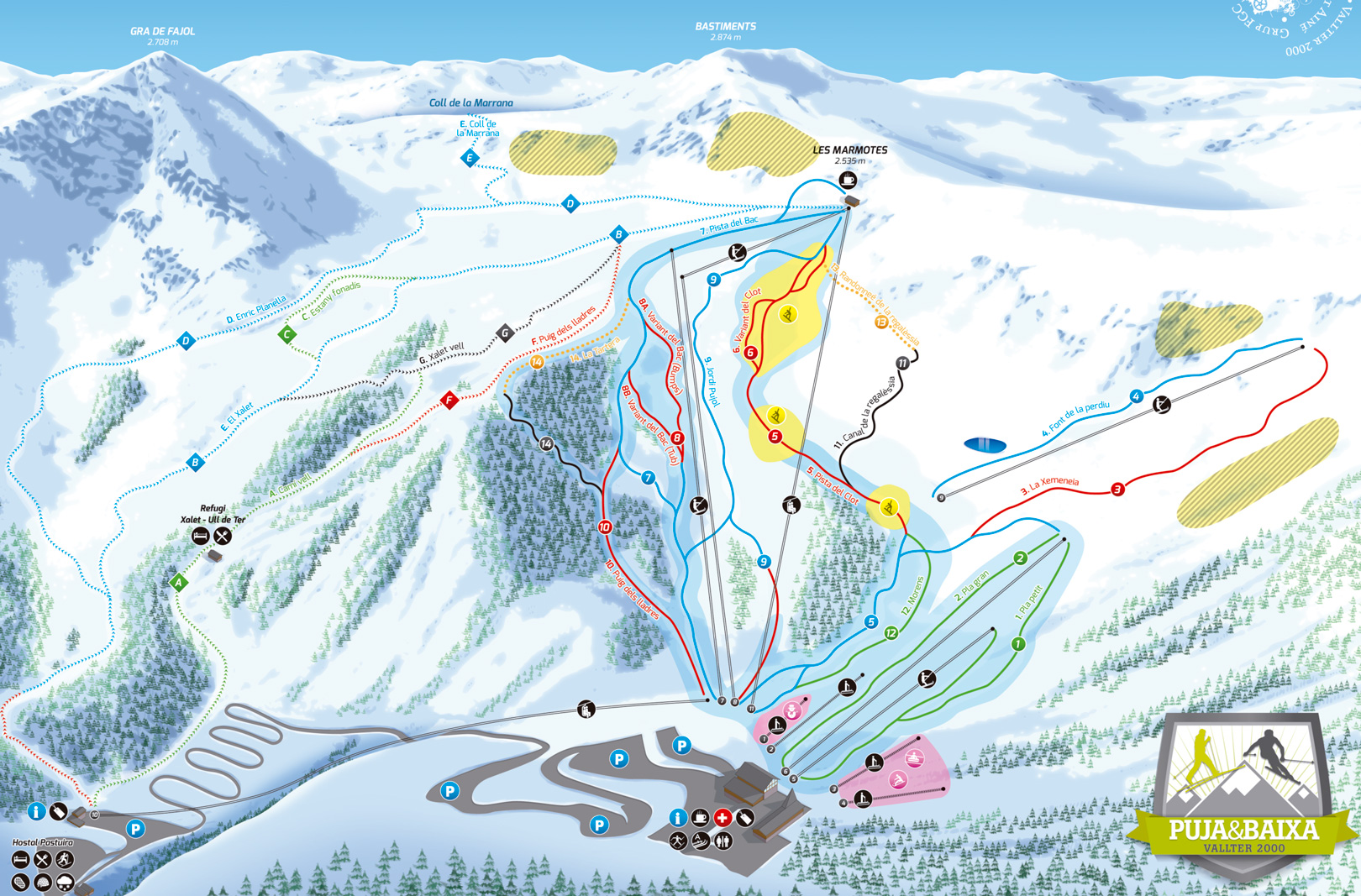 Vallter 2000 Mapa das pistas