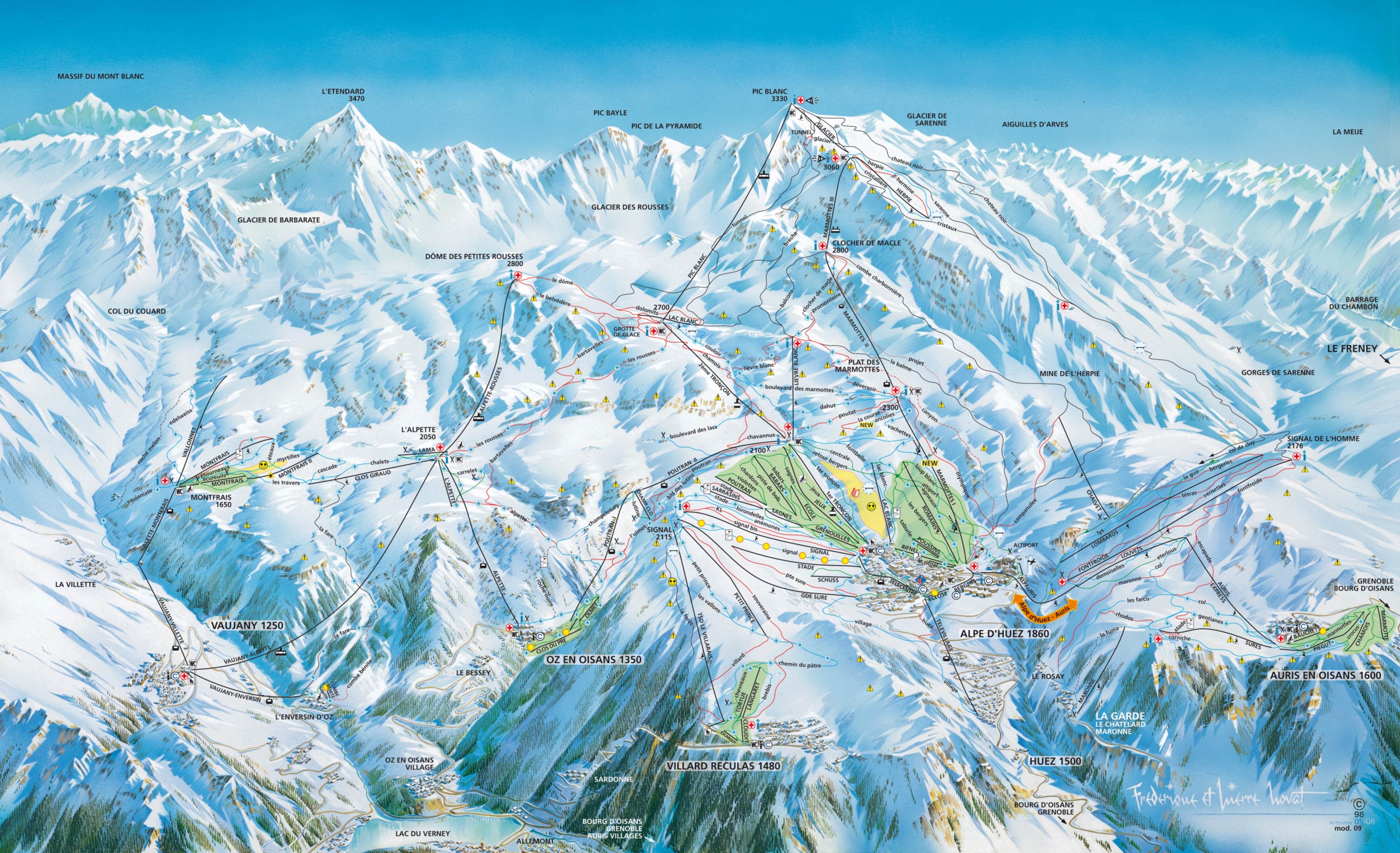 Alpe d´Huez Mapa pistas