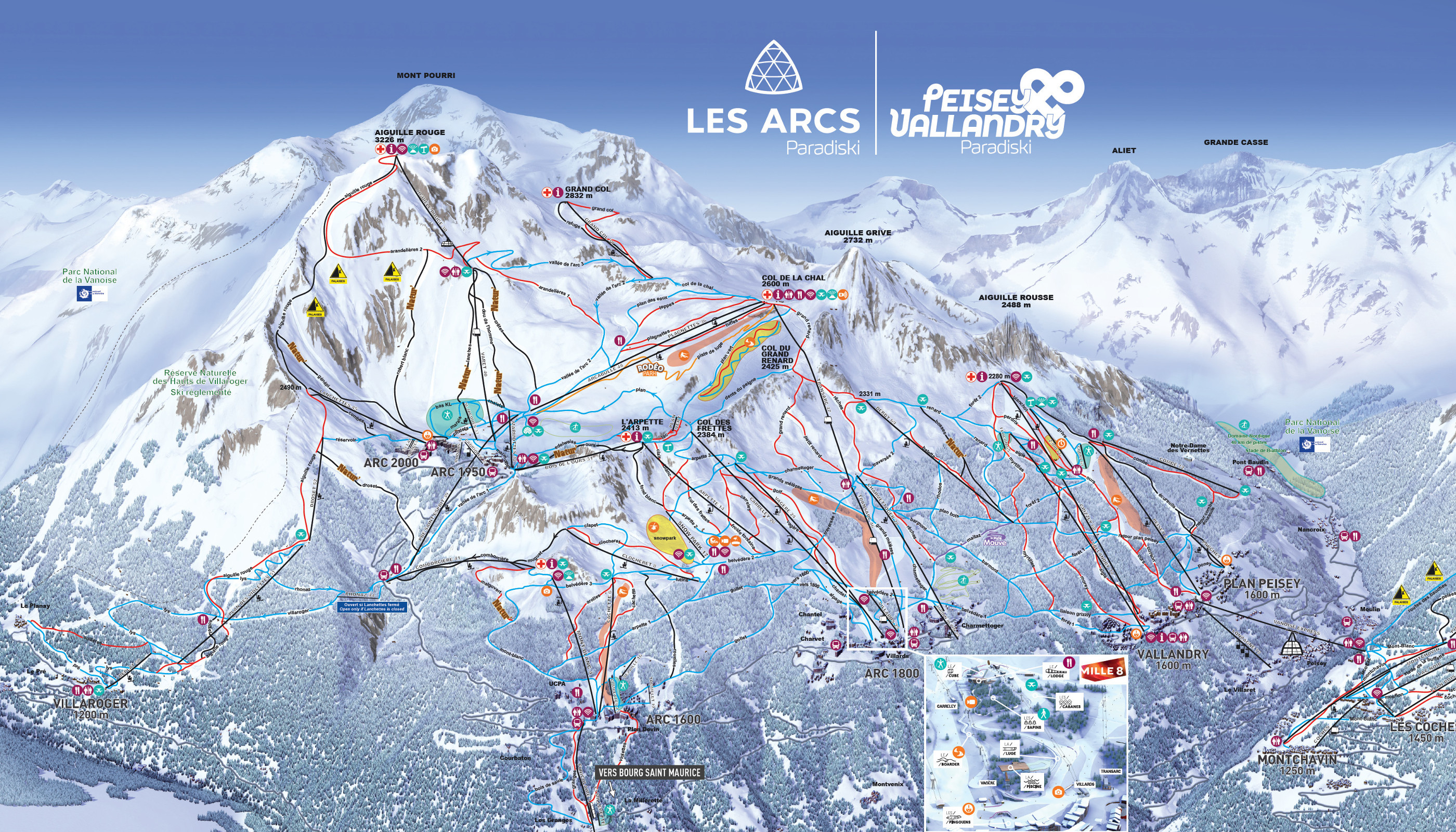 Les Arcs Trail map