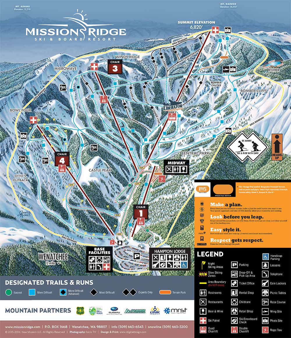 Wenatchee Mission Ridge Mapa pistas