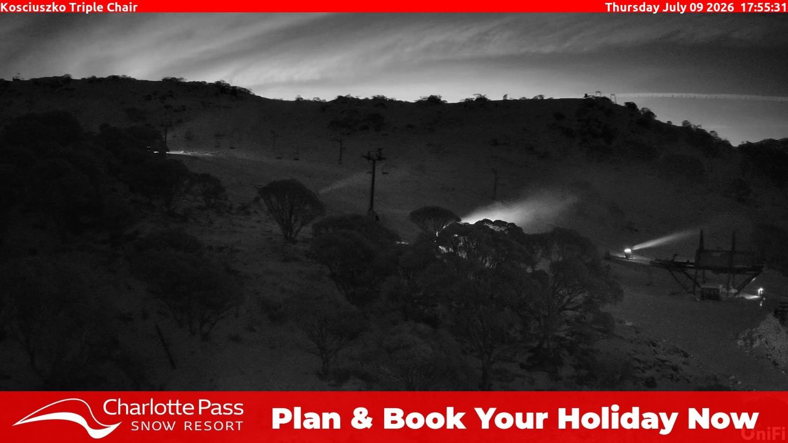 Webcam Charlotte Pass: Kosciuszko triple chair