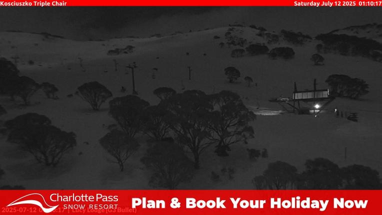 Webcam Charlotte Pass: Kosciuszko triple chair