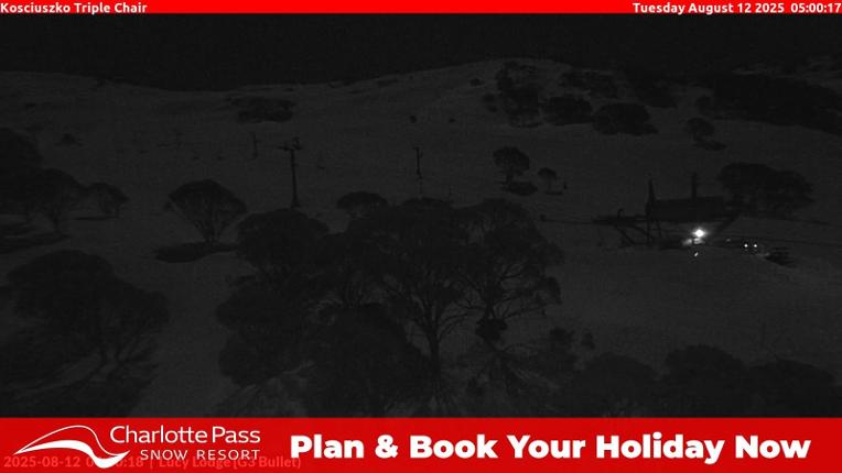 Webcam Charlotte Pass: Kosciuszko triple chair