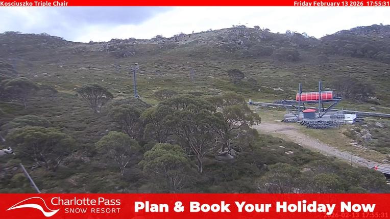 Webcam Charlotte Pass: Kosciuszko triple chair