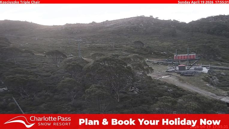 Webcam Charlotte Pass: Kosciuszko triple chair