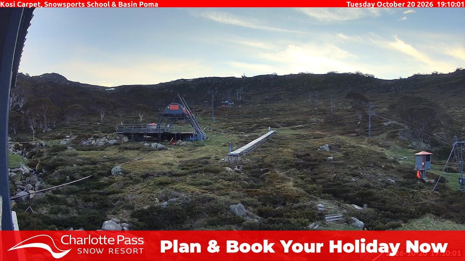 Webcam Charlotte Pass: Kosi carpet