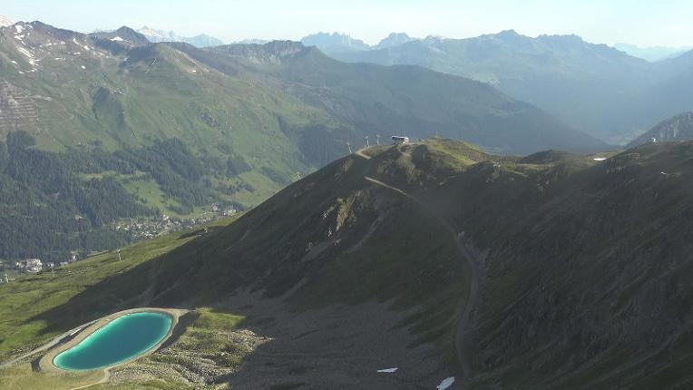 Webcam Davos Jakobshorn: Blick Brämabüel