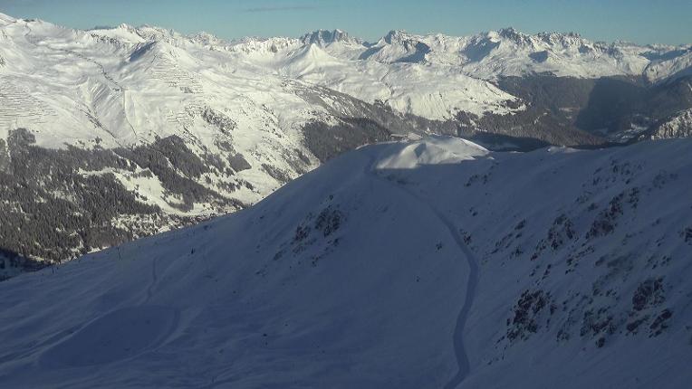 Webcam Davos Jakobshorn: Blick Brämabüel
