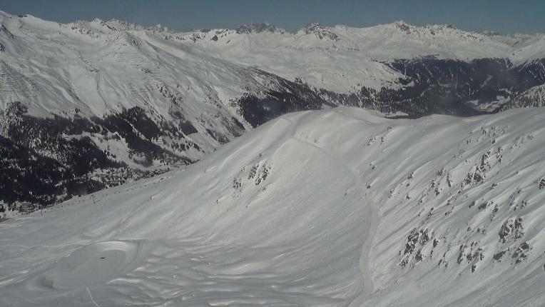 Webcam Davos Jakobshorn: Blick Brämabüel