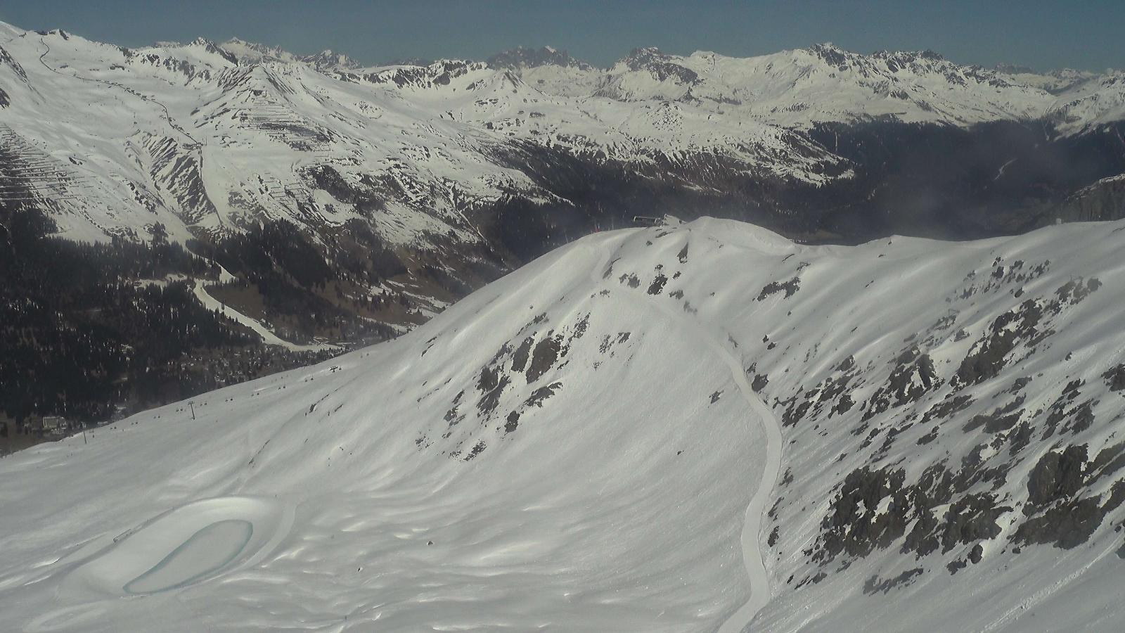 Webcam Davos Jakobshorn: Blick Brämabüel