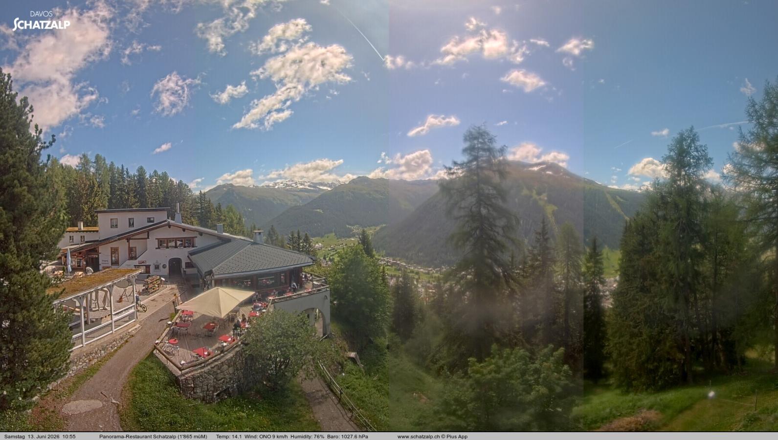Webcam Davos Jakobshorn: Jschalp Richtung Schatzalp