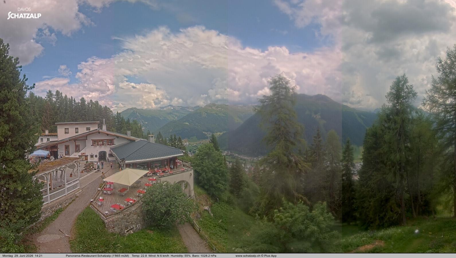 Webcam Davos Jakobshorn: Jschalp Richtung Schatzalp