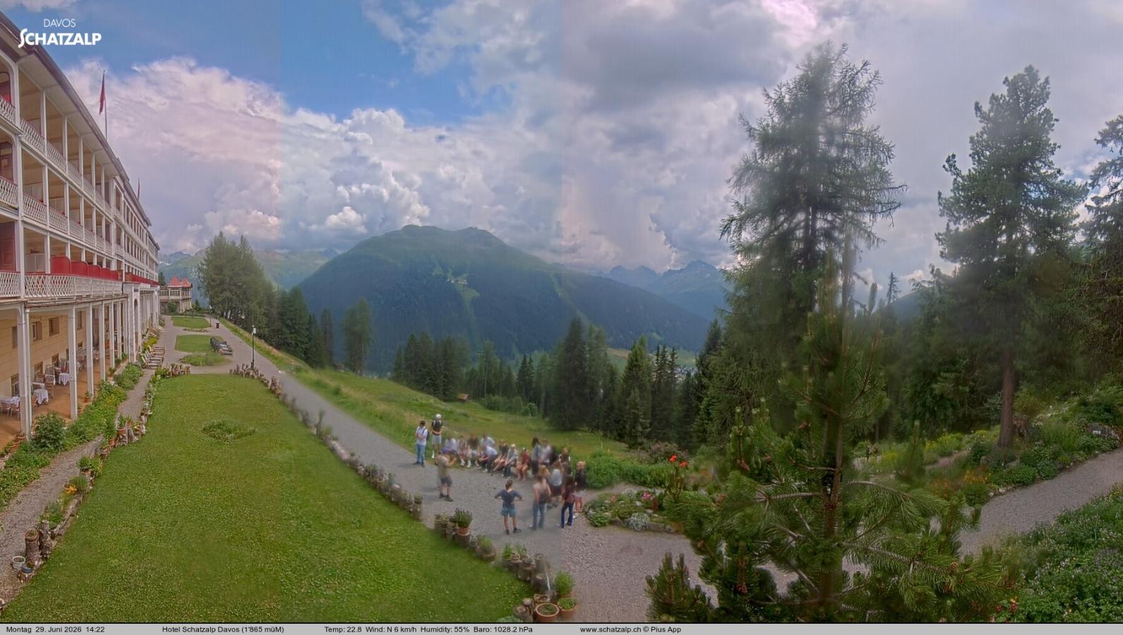 Webcam Davos Jakobshorn: Terasse Hotel Schatzalp