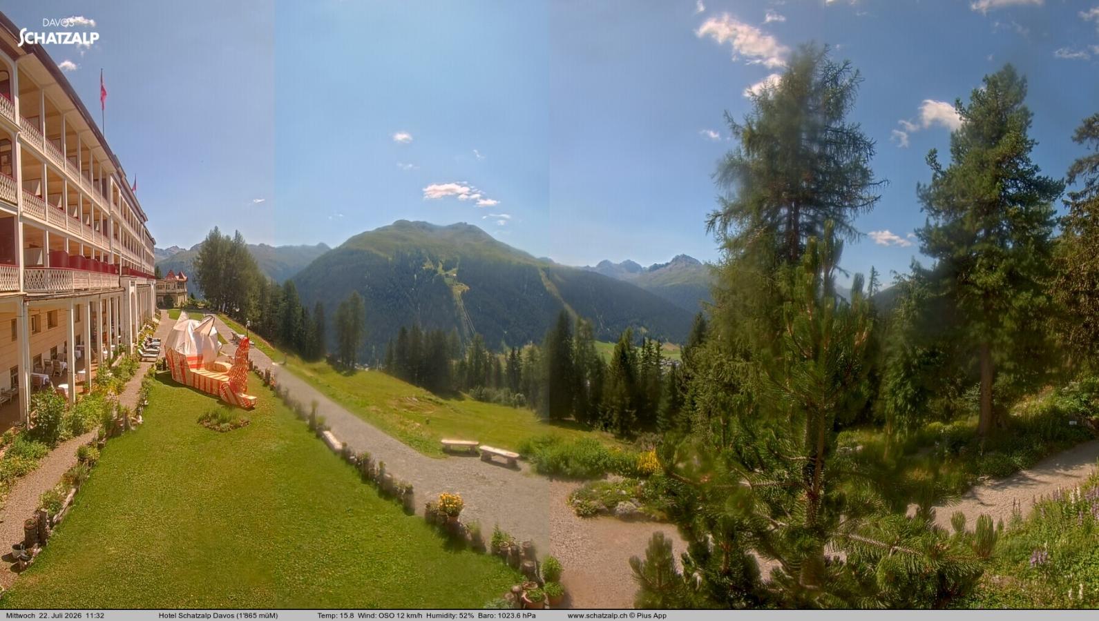 Webcam Davos Jakobshorn: Terasse Hotel Schatzalp