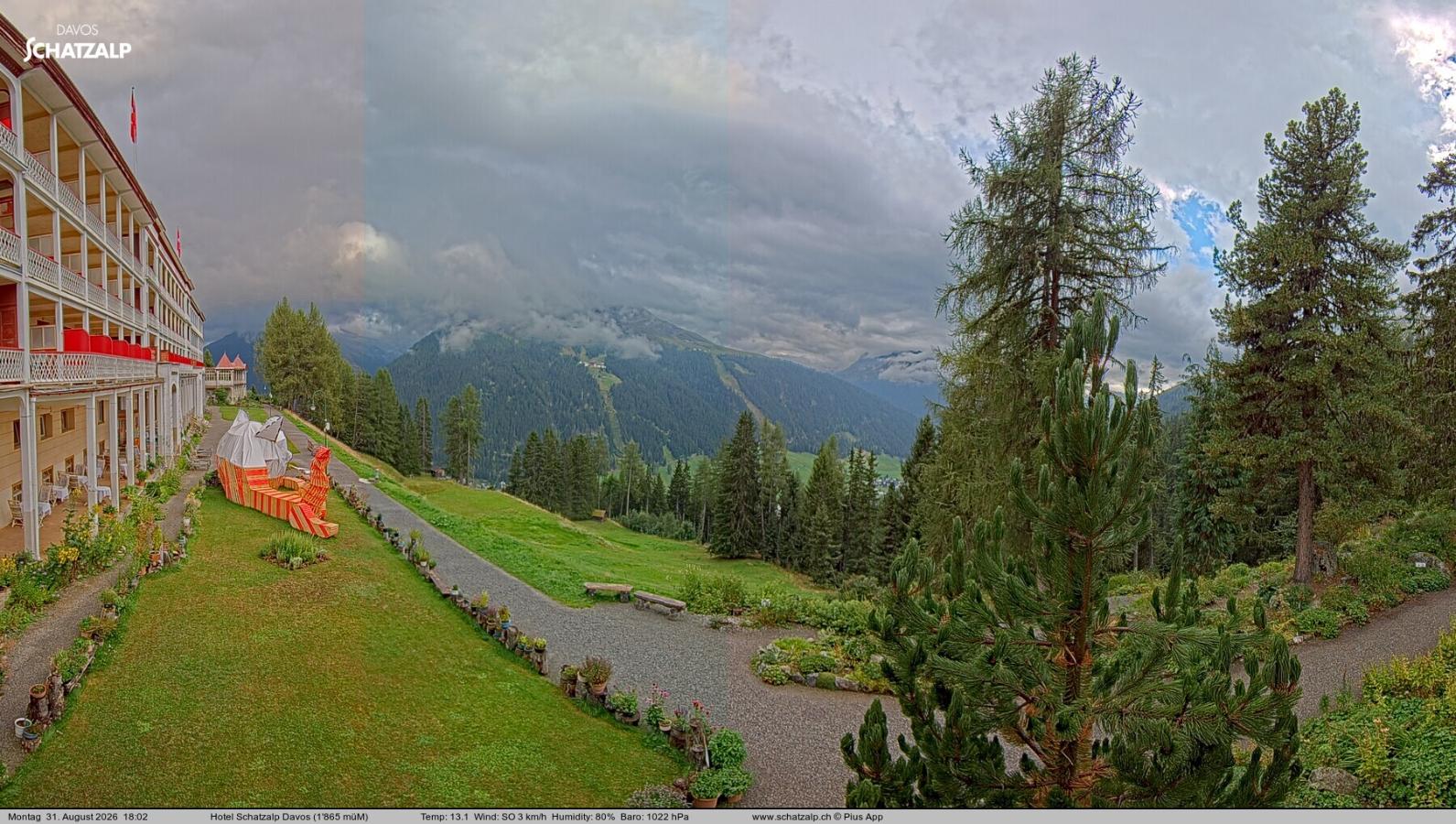 Webcam Davos Jakobshorn: Terasse Hotel Schatzalp