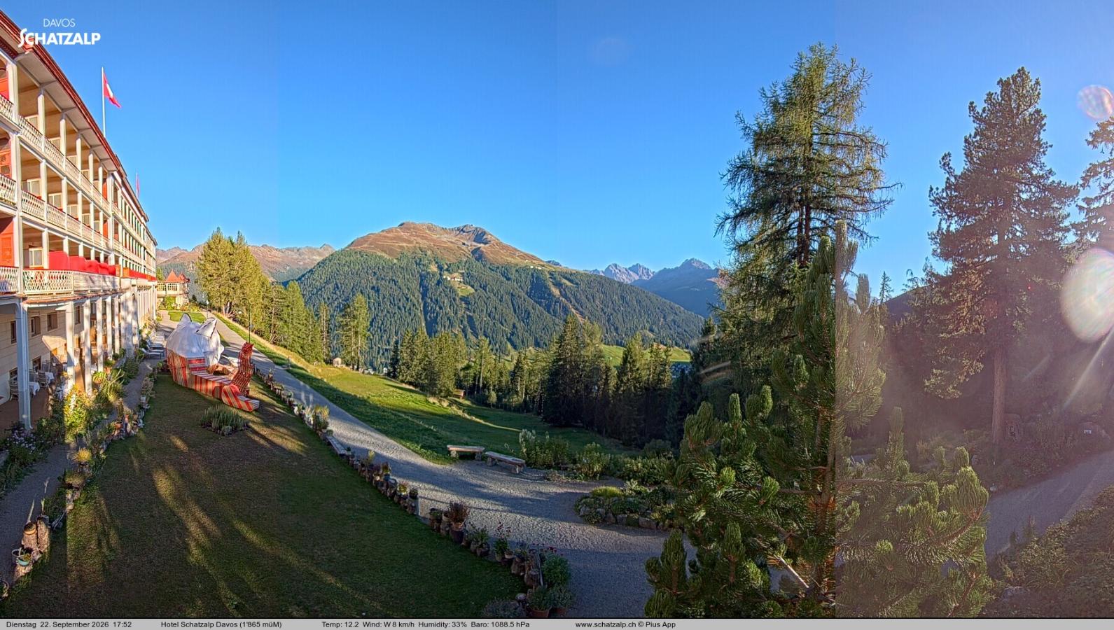 Webcam Davos Jakobshorn: Terasse Hotel Schatzalp