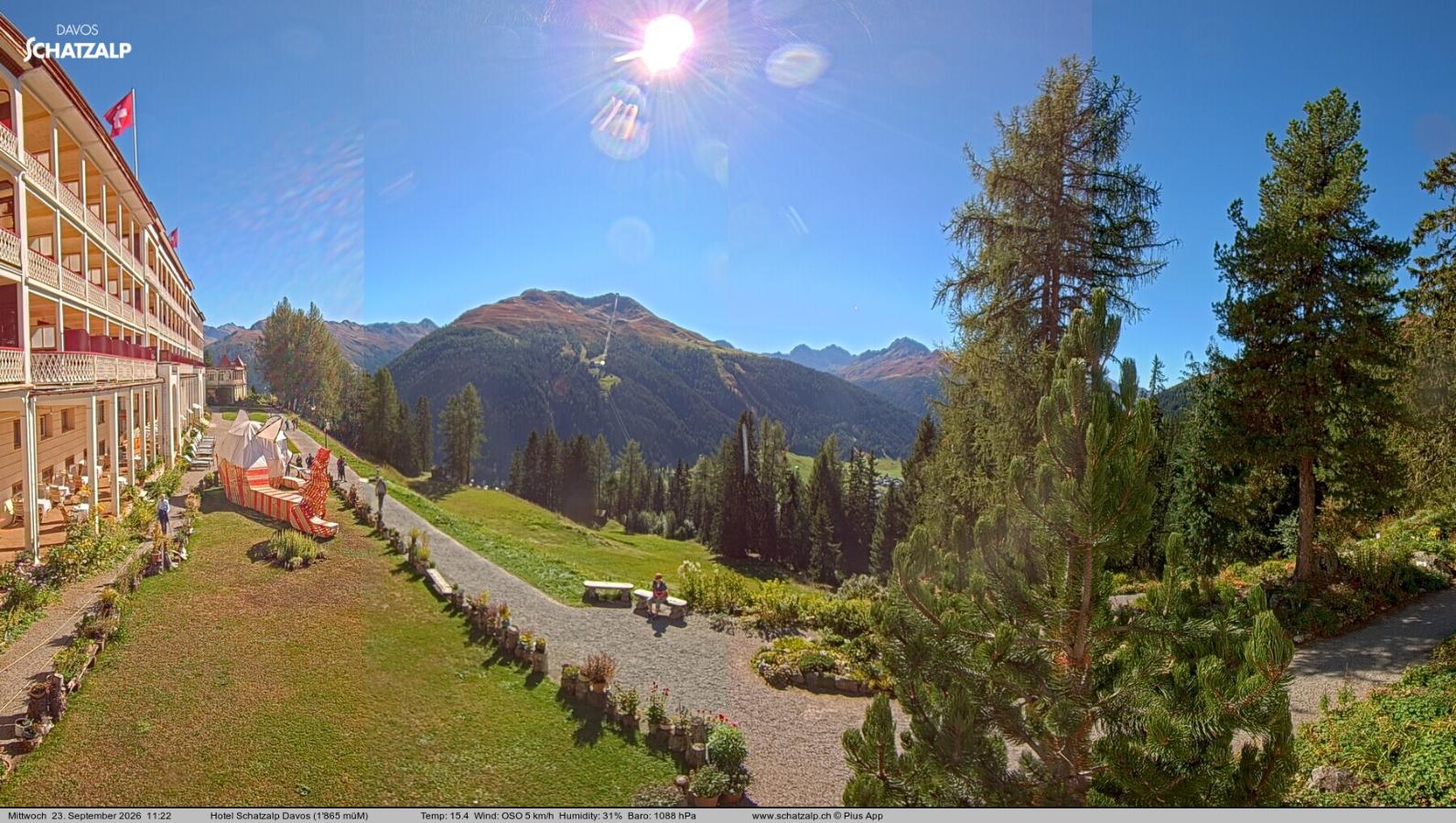 Webcam Davos Jakobshorn: Terasse Hotel Schatzalp