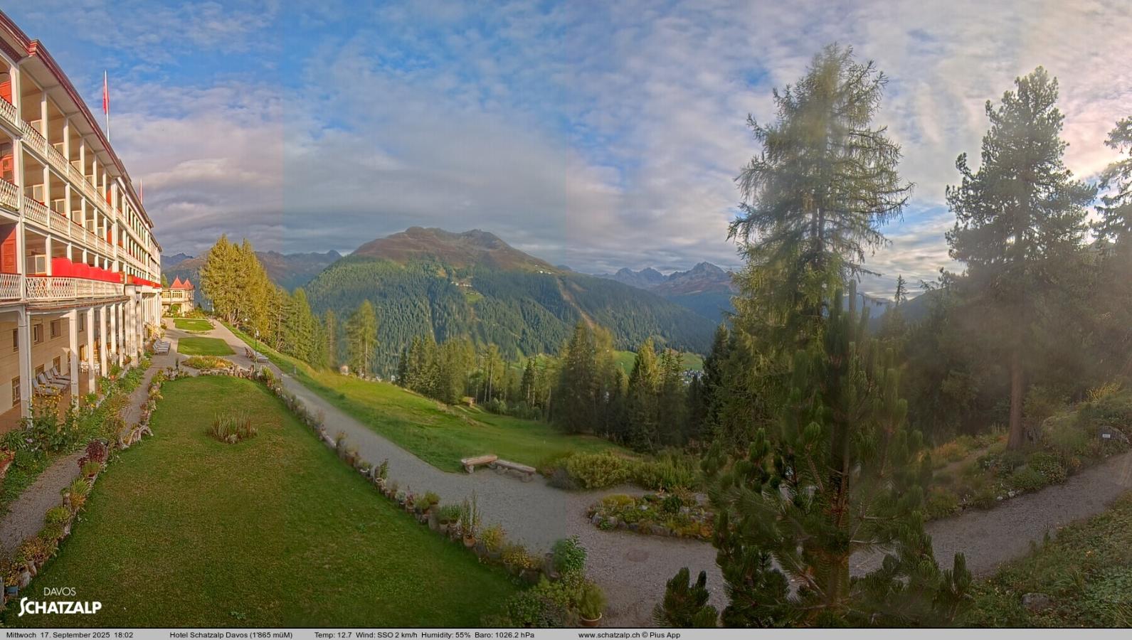 Webcam Davos Jakobshorn: Terasse Hotel Schatzalp