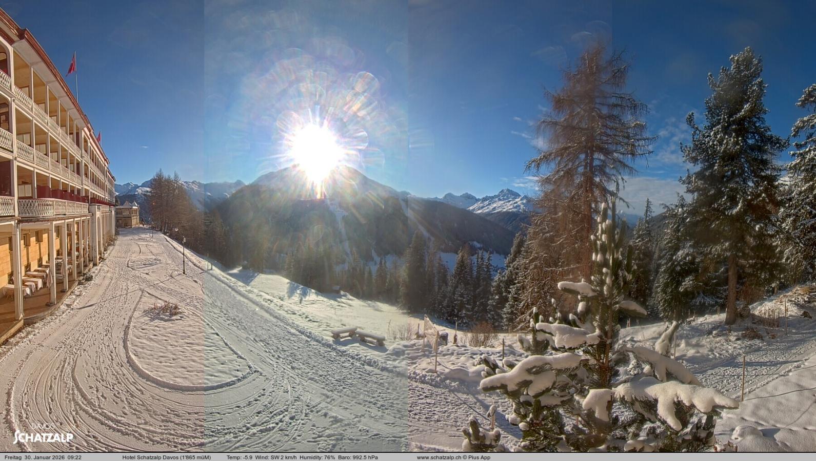 Webcam Davos Jakobshorn: Terasse Hotel Schatzalp