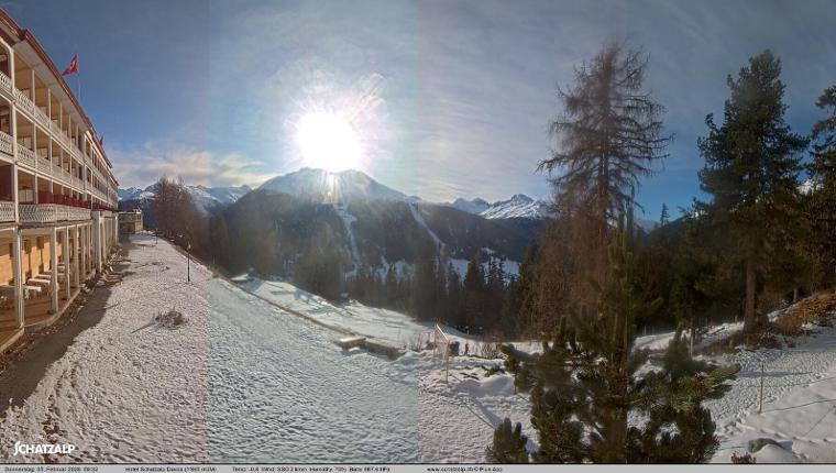 Webcam Davos Jakobshorn: Terasse Hotel Schatzalp