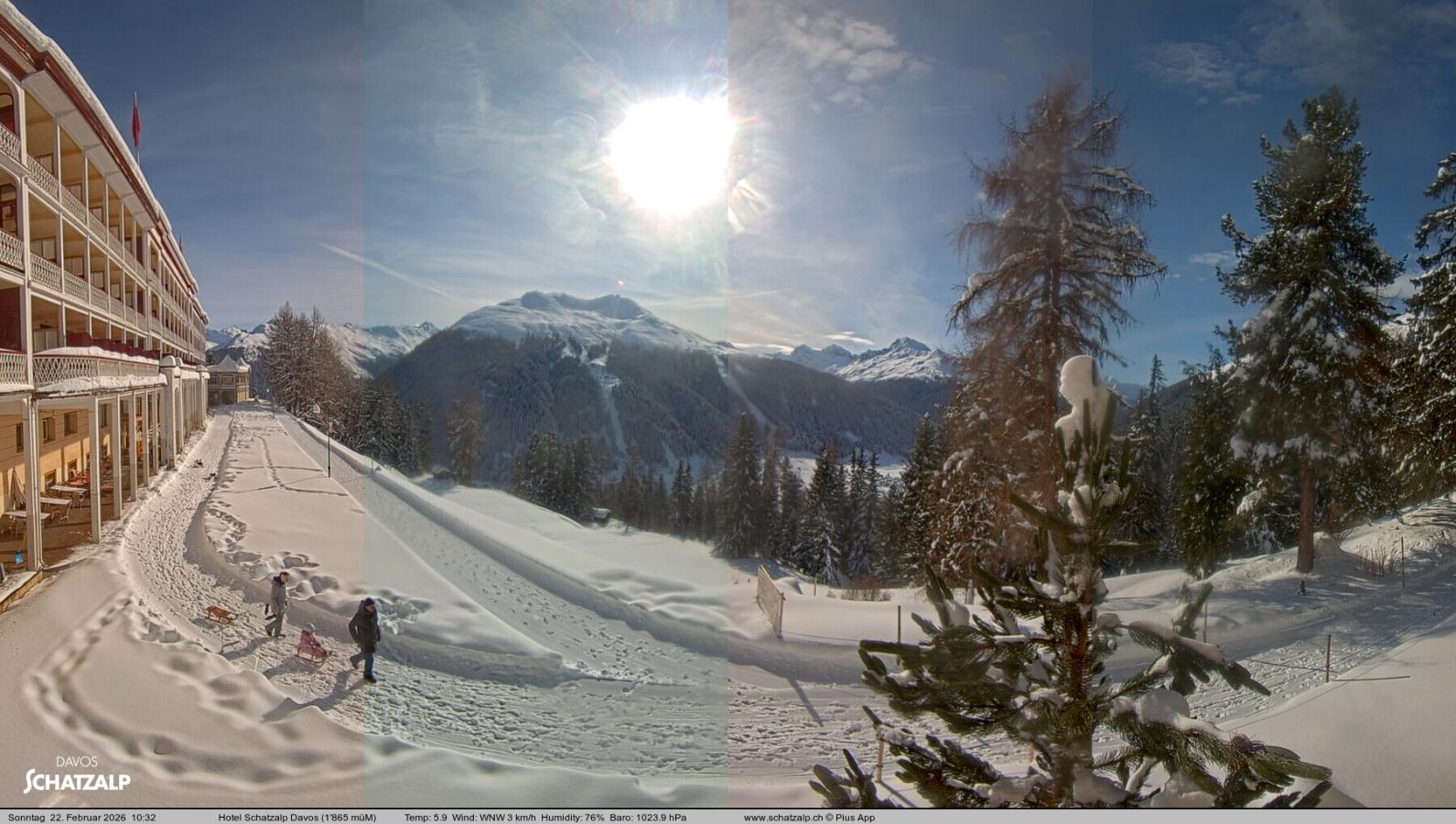 Webcam Davos Jakobshorn: Terasse Hotel Schatzalp