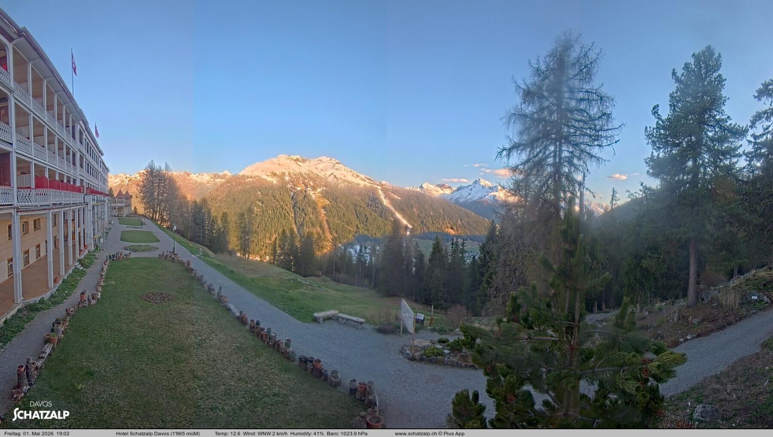 Webcam Davos Jakobshorn: Terasse Hotel Schatzalp