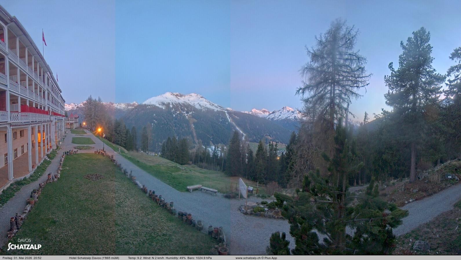 Webcam Davos Jakobshorn: Terasse Hotel Schatzalp