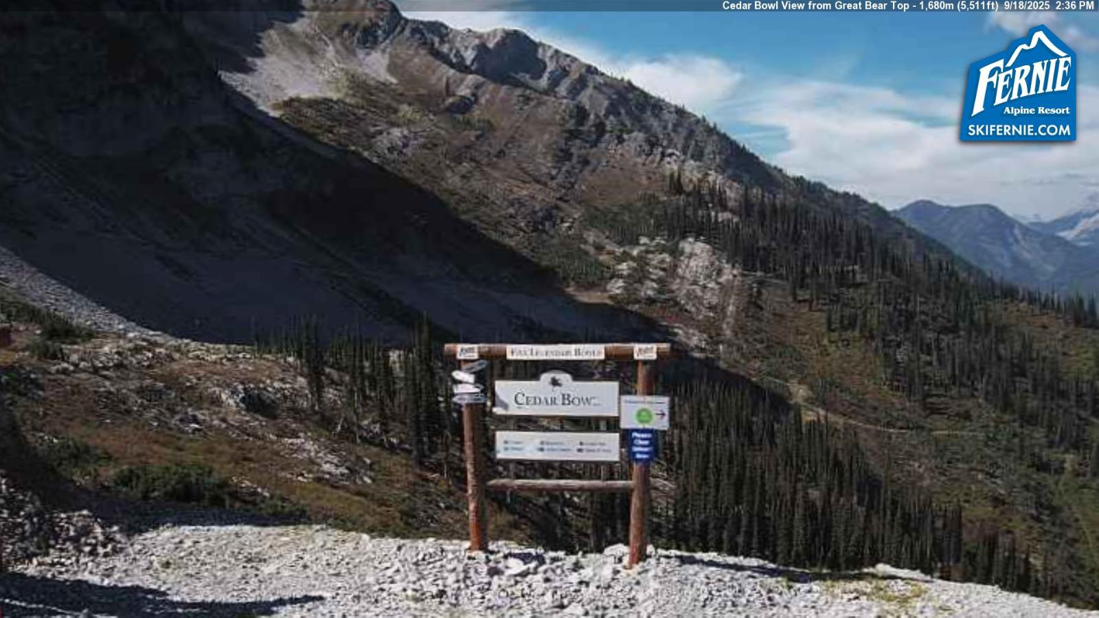 Webcam Fernie: Cedar Bowl