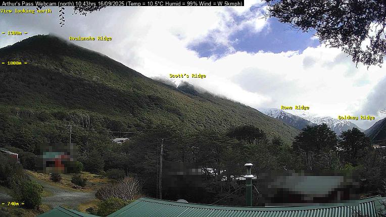 Webcam Temple Basin: Arthur Pass North