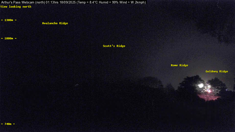 Webcam Temple Basin: Arthur Pass North