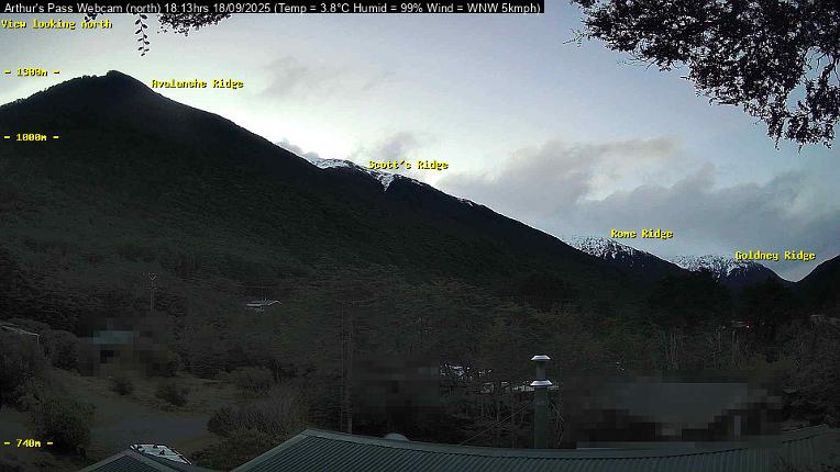 Webcam Temple Basin: Arthur Pass North