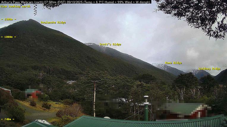 Webcam Temple Basin: Arthur Pass North