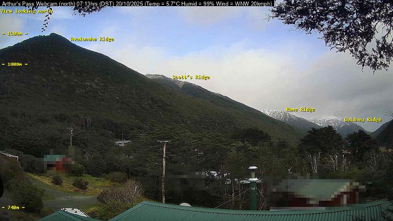 Webcam Temple Basin: Arthur Pass North