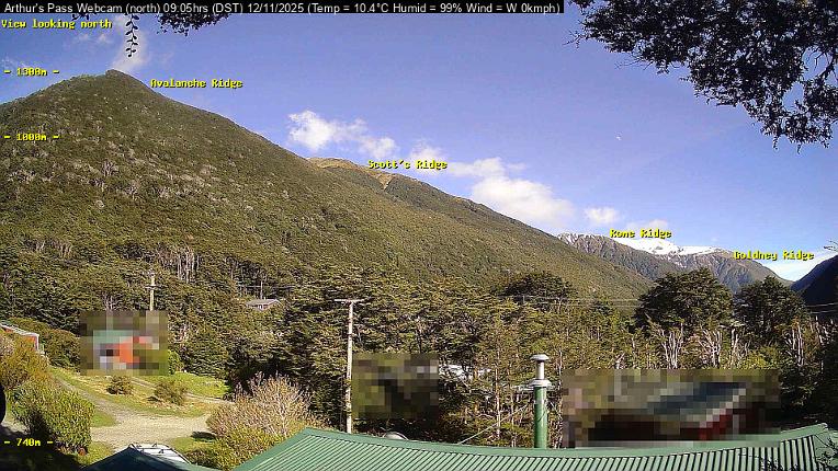 Webcam Temple Basin: Arthur Pass North