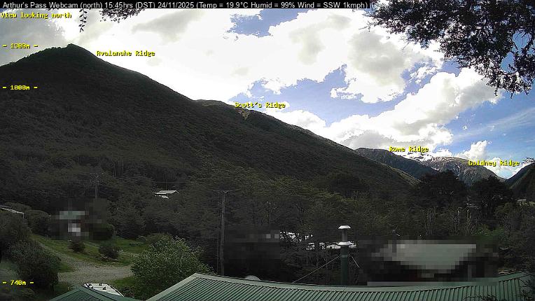 Webcam Temple Basin: Arthur Pass North