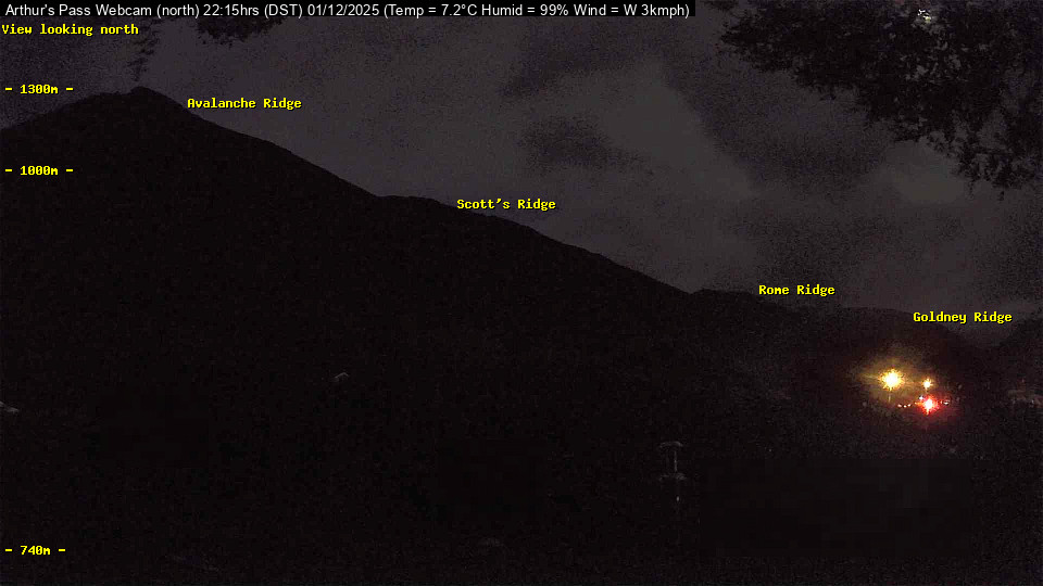 Webcam Temple Basin: Arthur Pass North