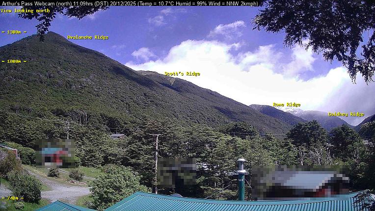 Webcam Temple Basin: Arthur Pass North