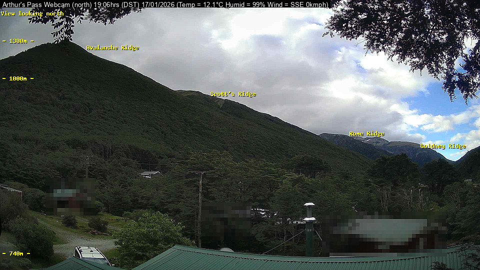 Webcam Temple Basin: Arthur Pass North