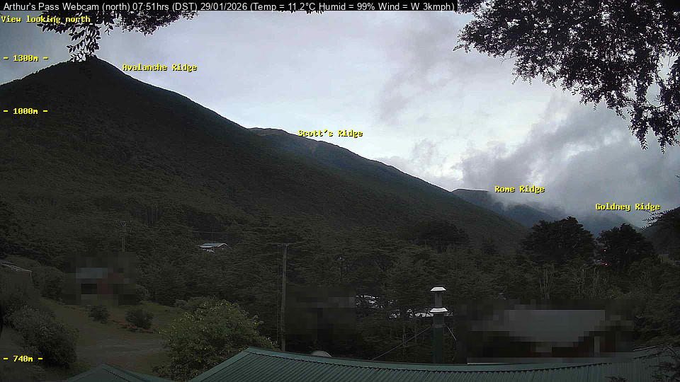 Webcam Temple Basin: Arthur Pass North