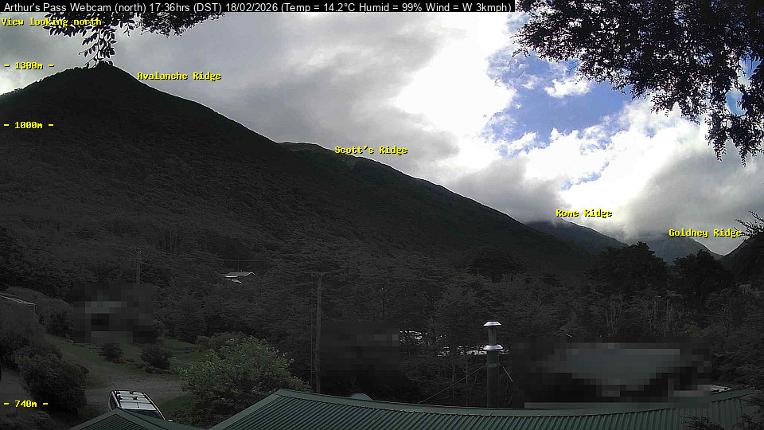 Webcam Temple Basin: Arthur Pass North