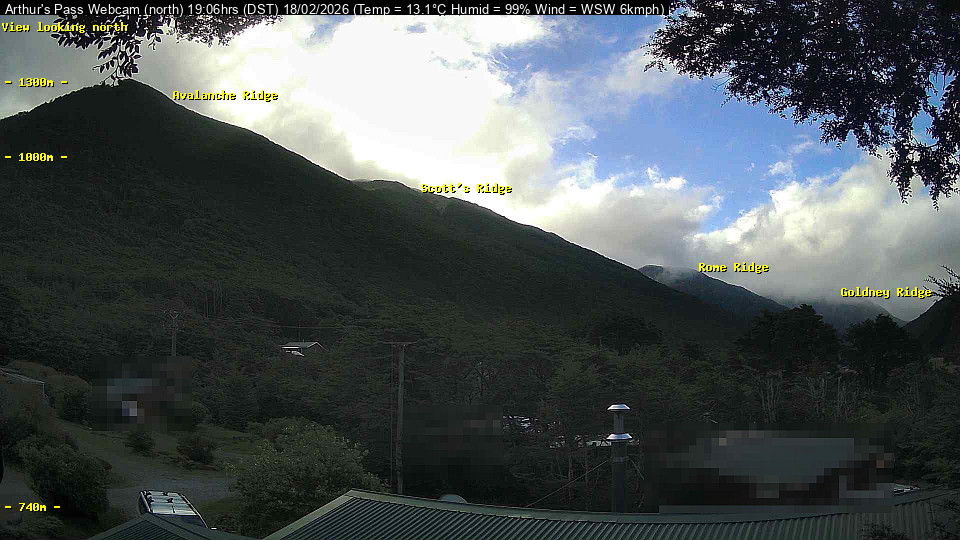 Webcam Temple Basin: Arthur Pass North