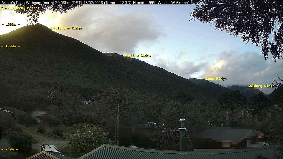 Webcam Temple Basin: Arthur Pass North