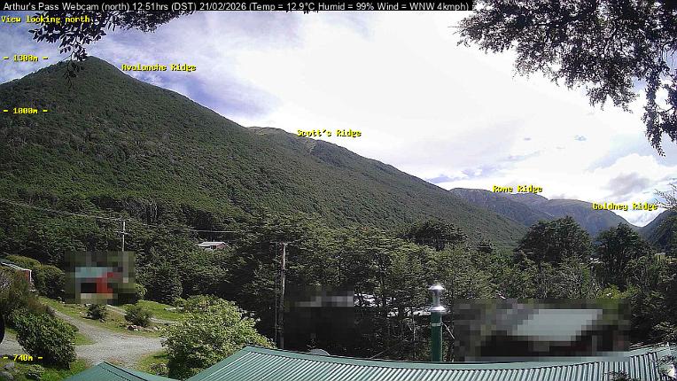 Webcam Temple Basin: Arthur Pass North