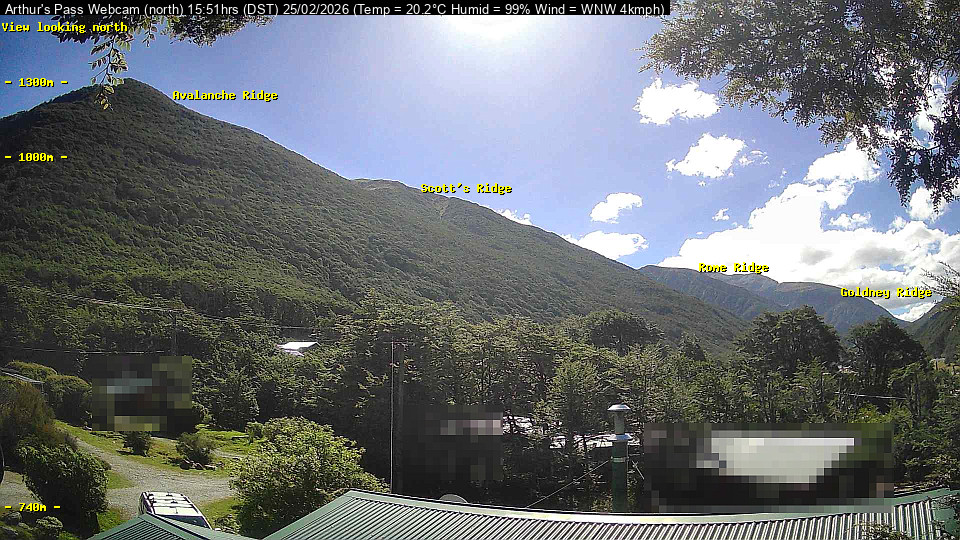 Webcam Temple Basin: Arthur Pass North