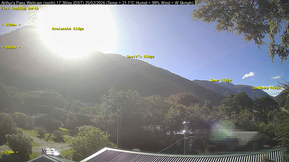 Webcam Temple Basin: Arthur Pass North